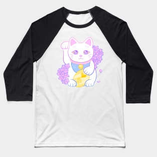 Maneki Neko (pastel) Baseball T-Shirt